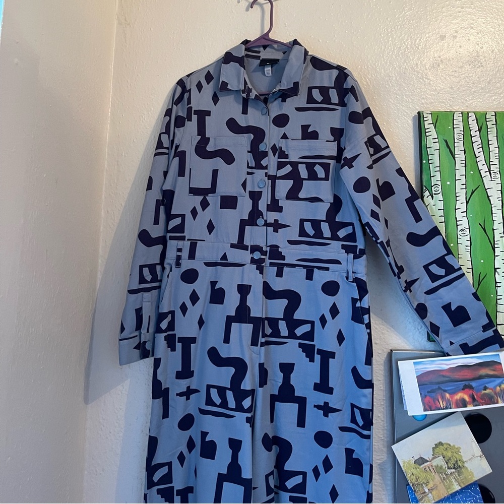 Lazy Oaf Patterned Longsleeve Jumpsuit Size Uk 12… - image 1